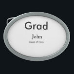 Graduiern Name Glückwunsch Datum Jahrestext Ovale Gürtelschnalle<br><div class="desc">Gestaltung</div>