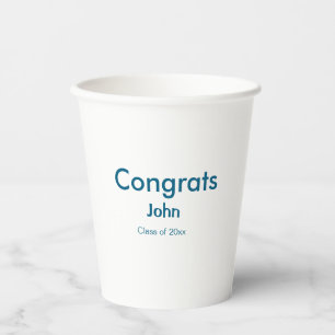 Graduiern Name Glückwunsch Datum Jahrestext Pappbecher