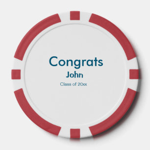 Graduiern Name Glückwunsch Datum Jahrestext Pokerchips