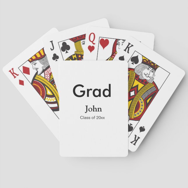 Graduiern Name Glückwunsch Datum Jahrestext Spielkarten (Rückseite)
