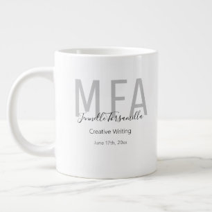 Graduierte Grau Black Date Name Grad MFA Jumbo-Tasse