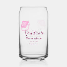 Graduierte rosa Glitzer Graduierung Oberteil Name