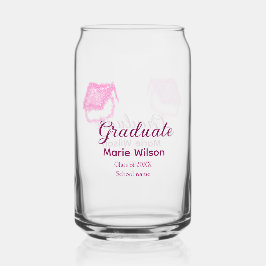Graduierte rosa Glitzer Graduierung Oberteil Name Dosenglas