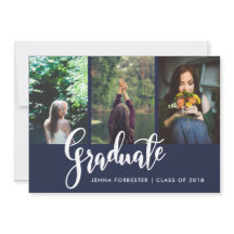 Graduierte Typografie Drei Fotos| Navy