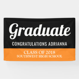 Graduierte Typografie-Glückwunsch-Schwarz-Orange Banner