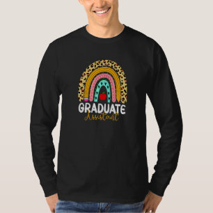 Graduiertenassistent Leopard Regenbogen Zurück zur T-Shirt