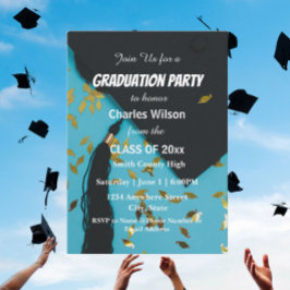 Graduiertengruppe und Confetti Graduation Party Einladung