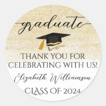Graduiertenkap Gold Glitzer Graduate Gastgeschenk