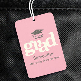 Graduiertenkap Moderne muhne Typografie Girly Pink Autolufterfrischer