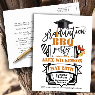 Graduiertenkap Tassel Einfache GRILLEN Party Einla Postkarte