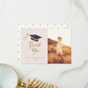 Graduiertenkap Tassel Gold Foil Danke Foto