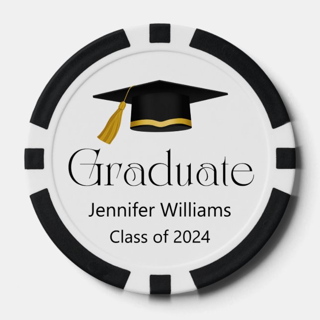 Graduiertenklasse der trendy Typografie 2024 Pokerchips (Vorderseite)