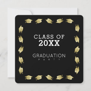 Graduiertenparty schwarz einladung