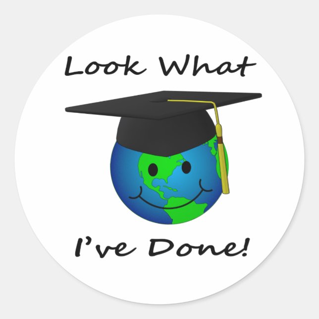 Graduiertensticker Runder Aufkleber (Vorderseite)
