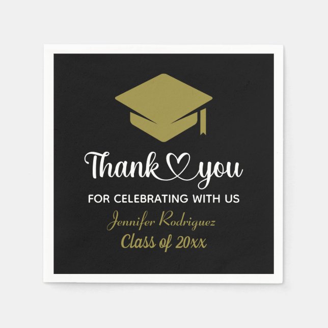 Graduiertenstützung Vielen Dank für Ihre Liebe und Serviette (Vorderseite)