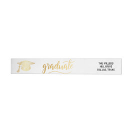 Graduierter Typografie-Imitat-GoldAbschluss-Hut