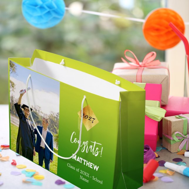 Graduiertes, grün-gelbes Foto Große Geschenktüte (Von Creator hochgeladen)