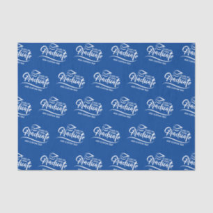 Graduiertes Klassen-Jahr-blauer weißer Seidenpapier