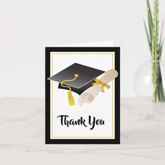 Graduierung und Diplom Vielen Dank Dankeskarte (Vorderseite)