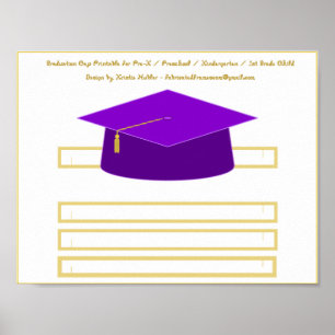 Graduierungs-Cap Lila Papier druckbar Poster