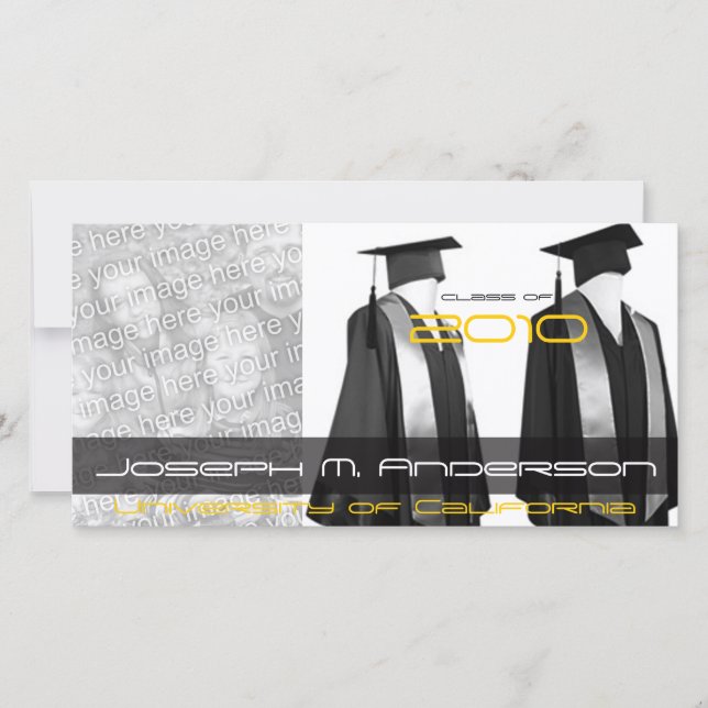 Graduierungs-Cap n Gown Foto Cards Ankündigung (Vorderseite)