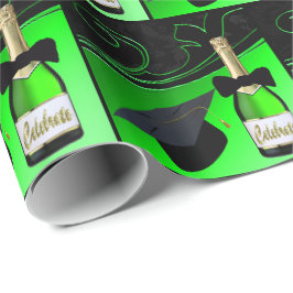 Graduierungskappe Champagner Flasche Krawatte Geschenkpapier