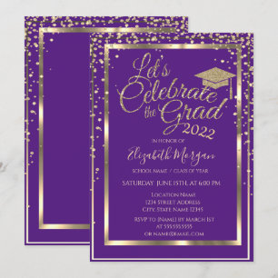 Graduierungskappe Diamonds Violet Abschluss Einladung