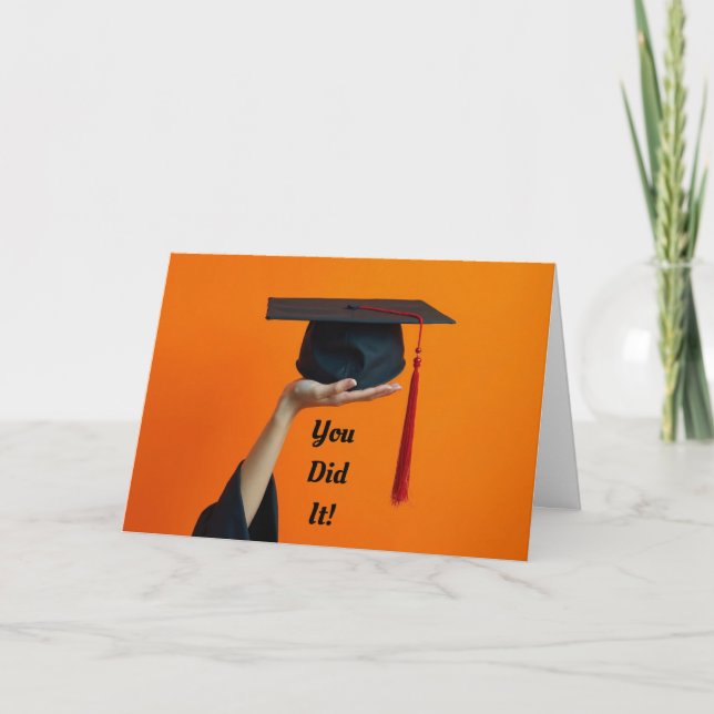 Graduierungskappe geklappte Grußkarte Karte (Vorderseite)