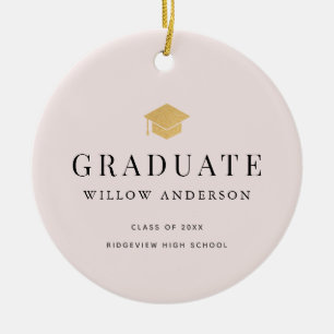 Graduierungskappe Minimalistisches Foto rosa Keramik Ornament