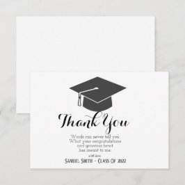 Graduierungskappe und Tassel Black & White Bold Dankeskarte