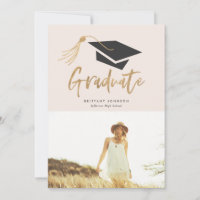 Graduierungskappe und Tassel Gold Foil Foto Party