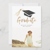 Graduierungskappe und Tassel Gold Foil Foto Party