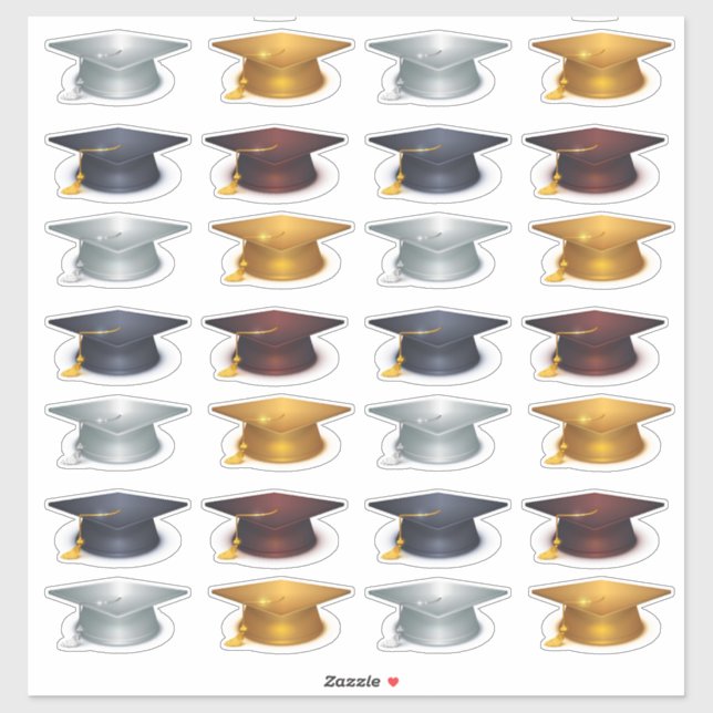 Graduierungskappen Aufkleber (Blatt)
