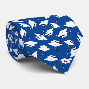 Graduierungskappen Tossed Celebration White on Blu Krawatte