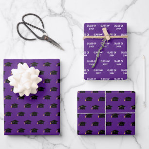 Graduierungsklassenklasse Jahr Lila Geschenkpapier Set