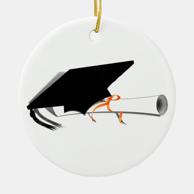 Graduierungsobergrenze mit Diplom Keramik Ornament (Vorne)
