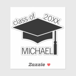Graduierungsobergrenze personalisierter Name Aufkleber