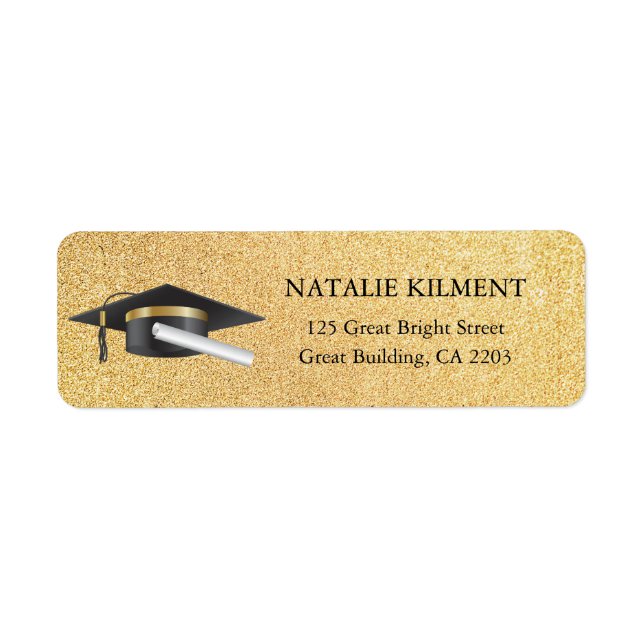 Graduierungsobergrenze Schwarz-Gold-Rücksendeadres (Vorne)
