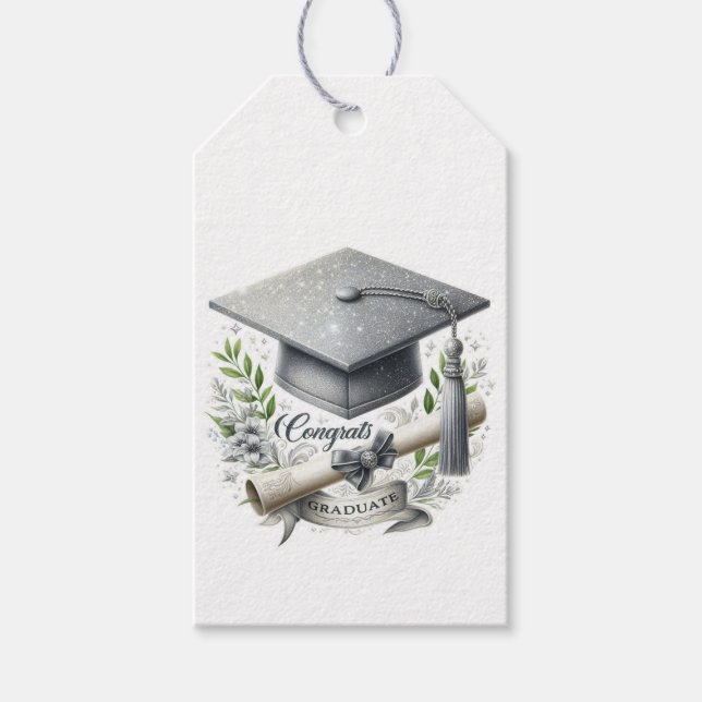 Graduierungsobergrenze und Diplom Geschenkanhänger (Vorderseite)