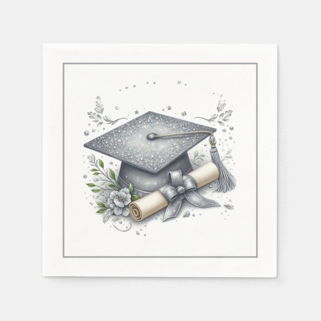 Graduierungsobergrenze und Diplom Serviette (Vorderseite)