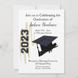 Graduierungsobergrenze und Diploma Invitation Clas Einladung
