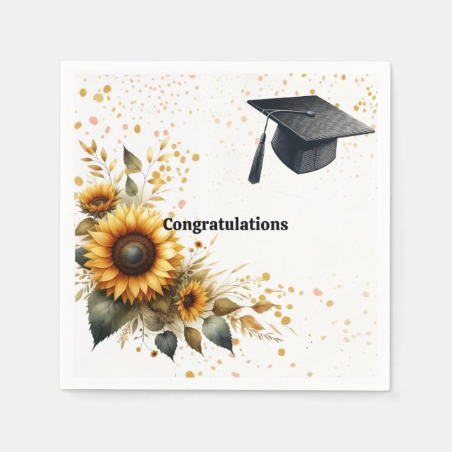 Graduierungspapier Sonnenblumenpapier Napkins Serviette (Vorderseite)