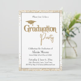 Graduierungspartei Borded Gold Confetti Einladung
