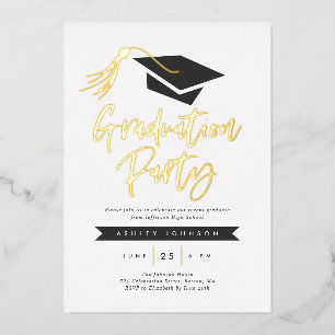 Graduierungspartei Cap und Tassel Folieneinladung