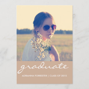 Graduierungspartei Chic Beige Foto Einladung