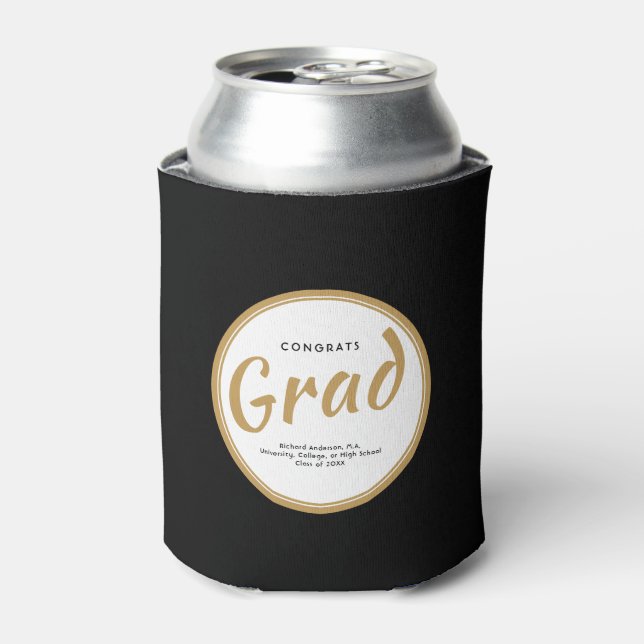 Graduierungspartei Custom Typografy Black Dosenkühler (Kanne Vorderseite)