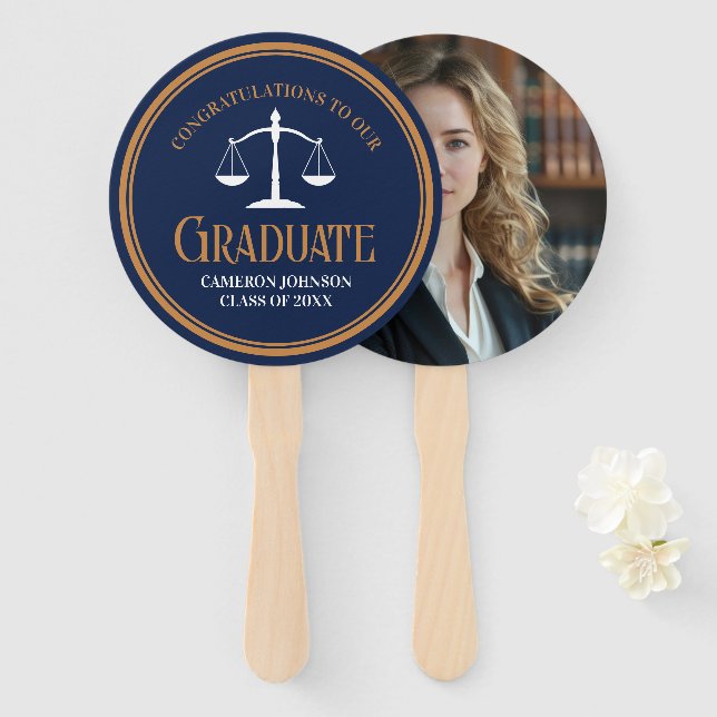 Graduierungspartei der Blue Gold School Fächer (Vorne und Hinten)
