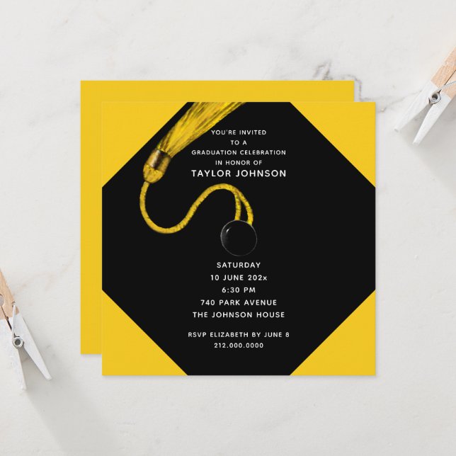 Graduierungspartei Einladung (Vorderseite/Rückseite Beispiel)