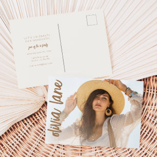 Graduierungspartei Einladung Postkarte mit Foto