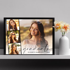 Graduierungspartei Elegantes Skript 4 Foto Poster